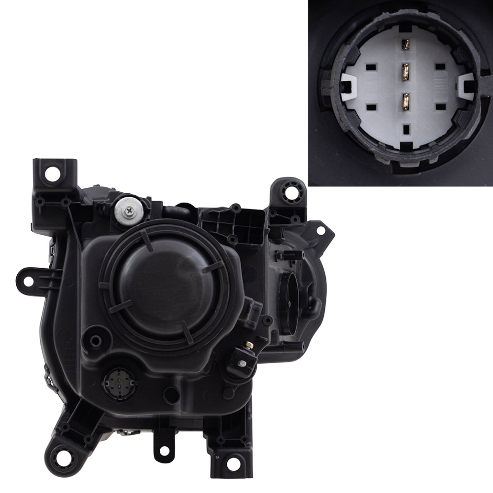 Brock Replacement Driver Halogen Headlight Lens Black Trim Compatible with 2014-2018 Cherokee 68102847AE