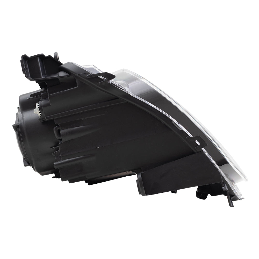 Brock Replacement Driver Halogen Headlight Lens Black Trim Compatible with 2014-2018 Cherokee 68102847AE