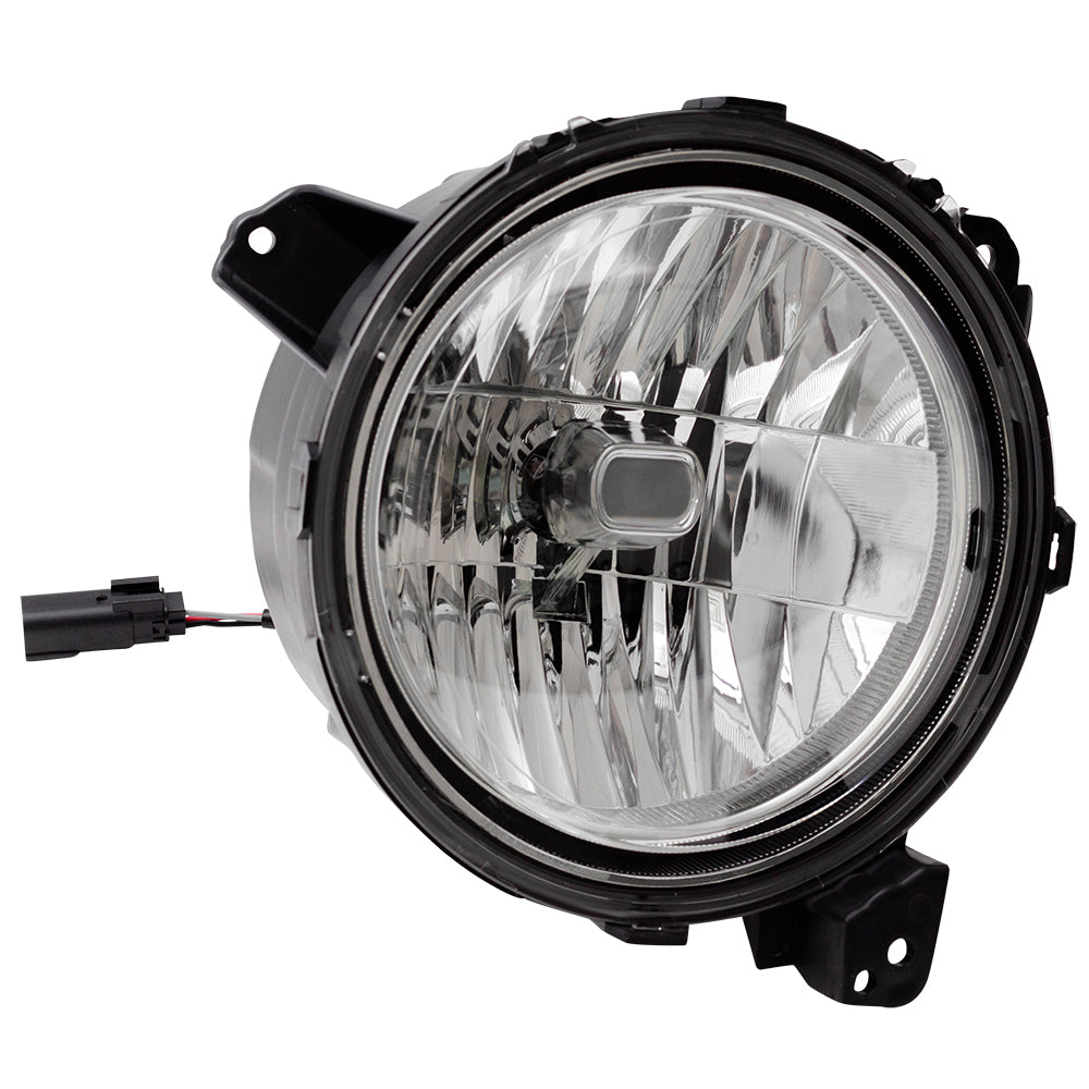 Brock Replacement Passenger Halogen Headlight Compatible with 2018-2024 Wrangler JL 2020-2023 Gladiator 55112872AF