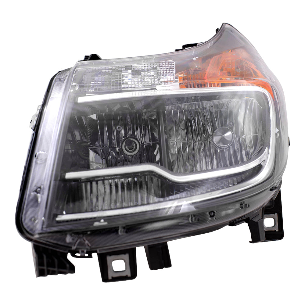 Brock Replacement Driver Halogen Headlight with Daytime Running Lights Compatible with 2014-2020 Promaster Van