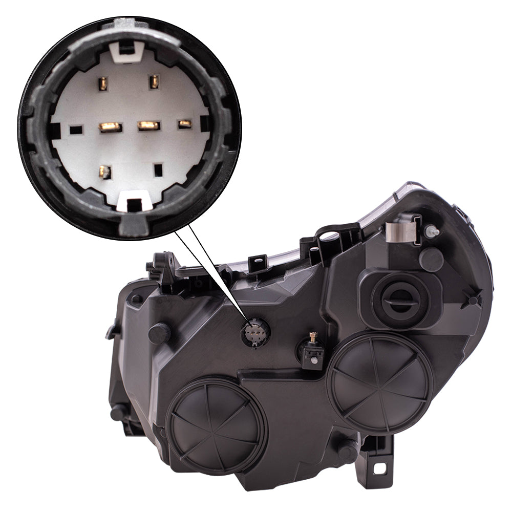 Brock Replacement Passenger Halogen Headlight with Daytime Running Lights Compatible with 2014-2020 Promaster Van