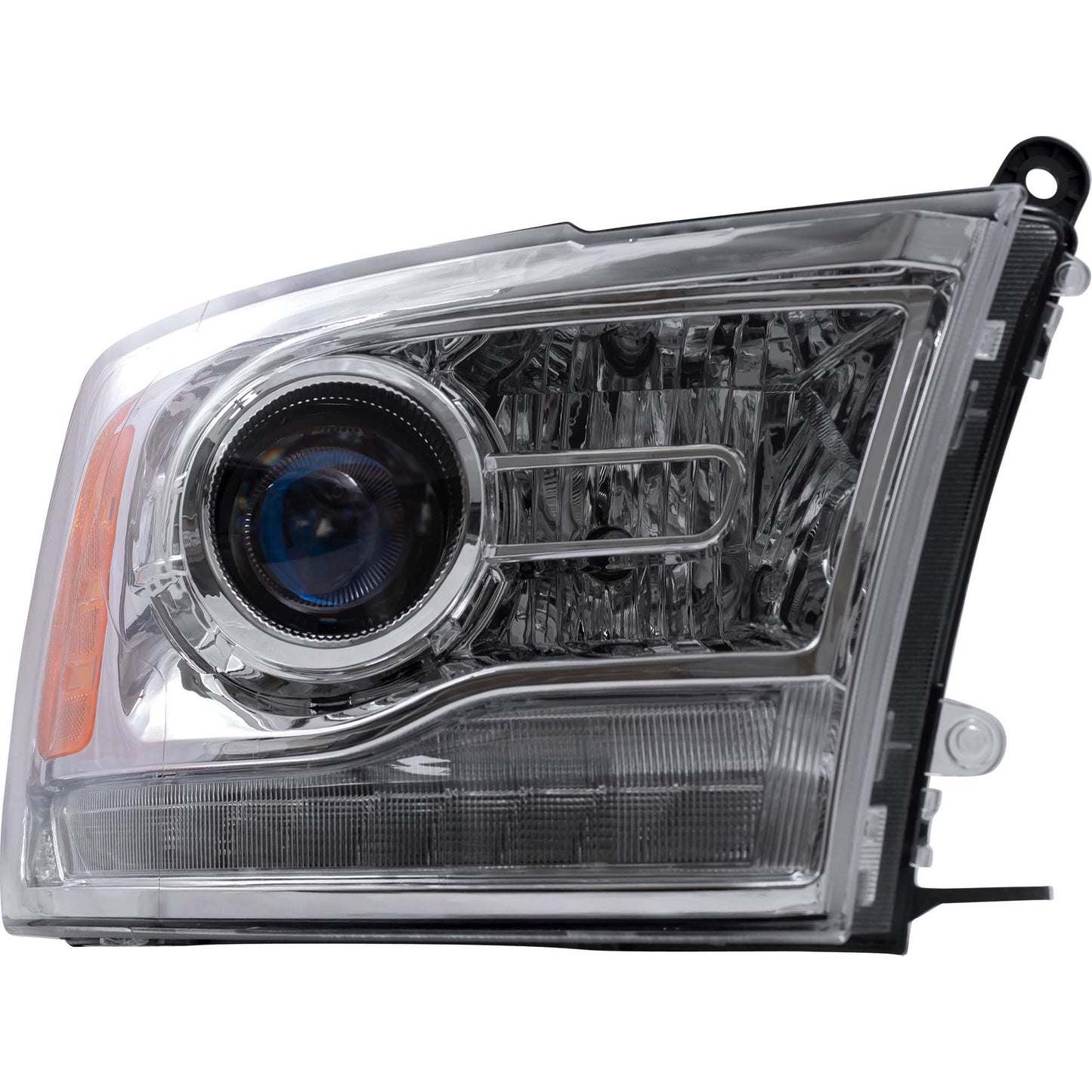 Brock Replacement Driver and Passenger Side Projector Type Halogen Combination Headlight Assemblies with Chrome Bezel Compatible with 2016-2018 1500/2500/3500 & 2019-2021 1500 Classic