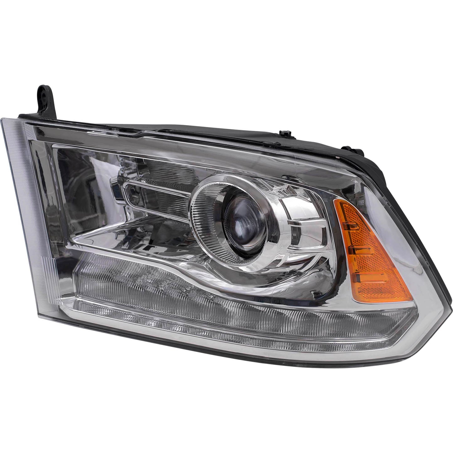 Brock Replacement Driver Side Projector Type Halogen Combination Headlight Assembly with Chrome Bezel Compatible with 2016-2018 1500/2500/3500 & 2019-2021 1500 Classic