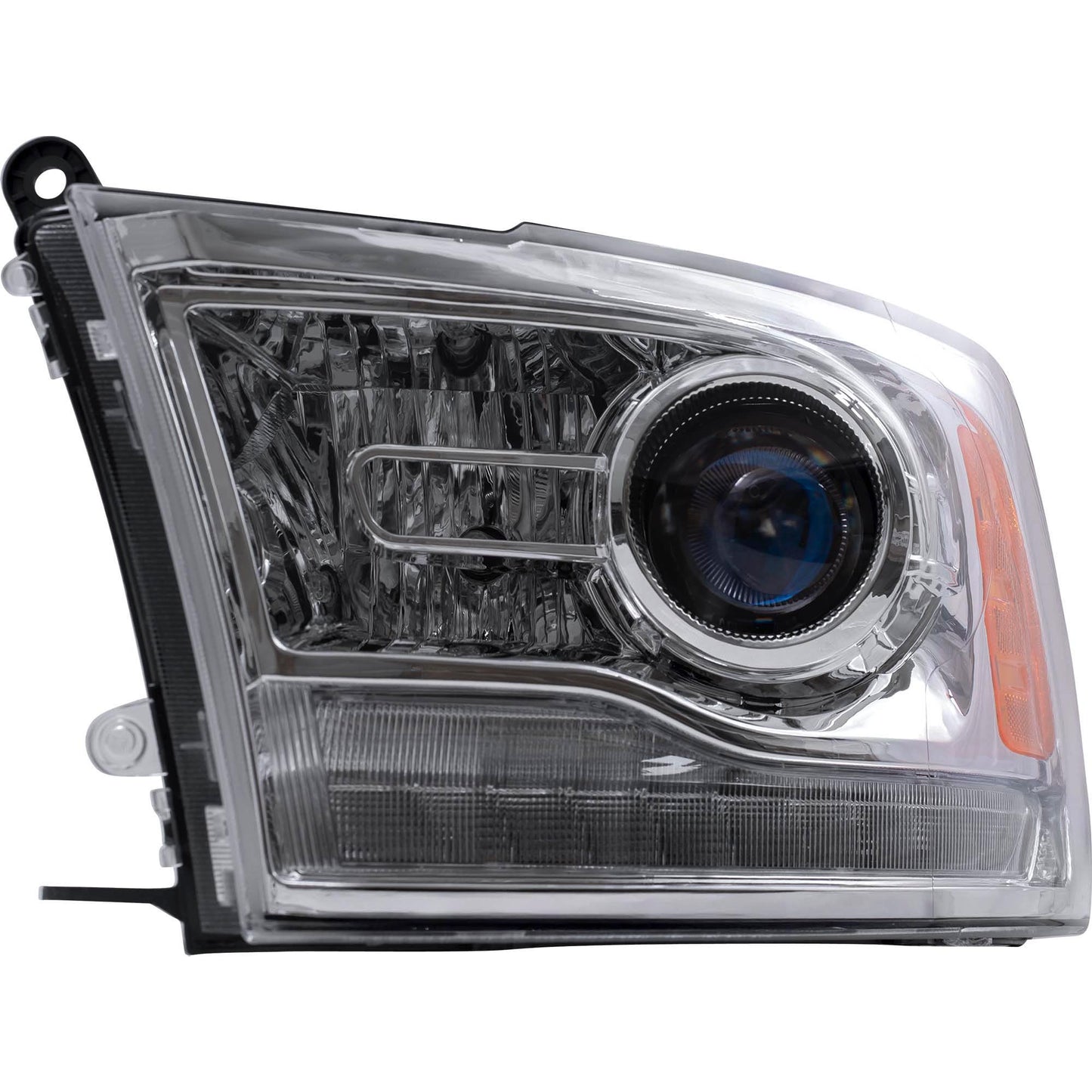 Brock Replacement Driver Side Projector Type Halogen Combination Headlight Assembly with Chrome Bezel Compatible with 2016-2018 1500/2500/3500 & 2019-2021 1500 Classic