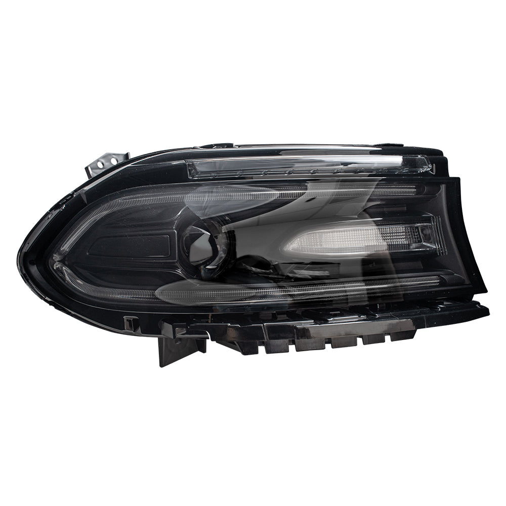 Brock Replacement Driver and Passenger Side HID Combination Headlight Assemblies Compatible with 2015-2018 Dodge Charger