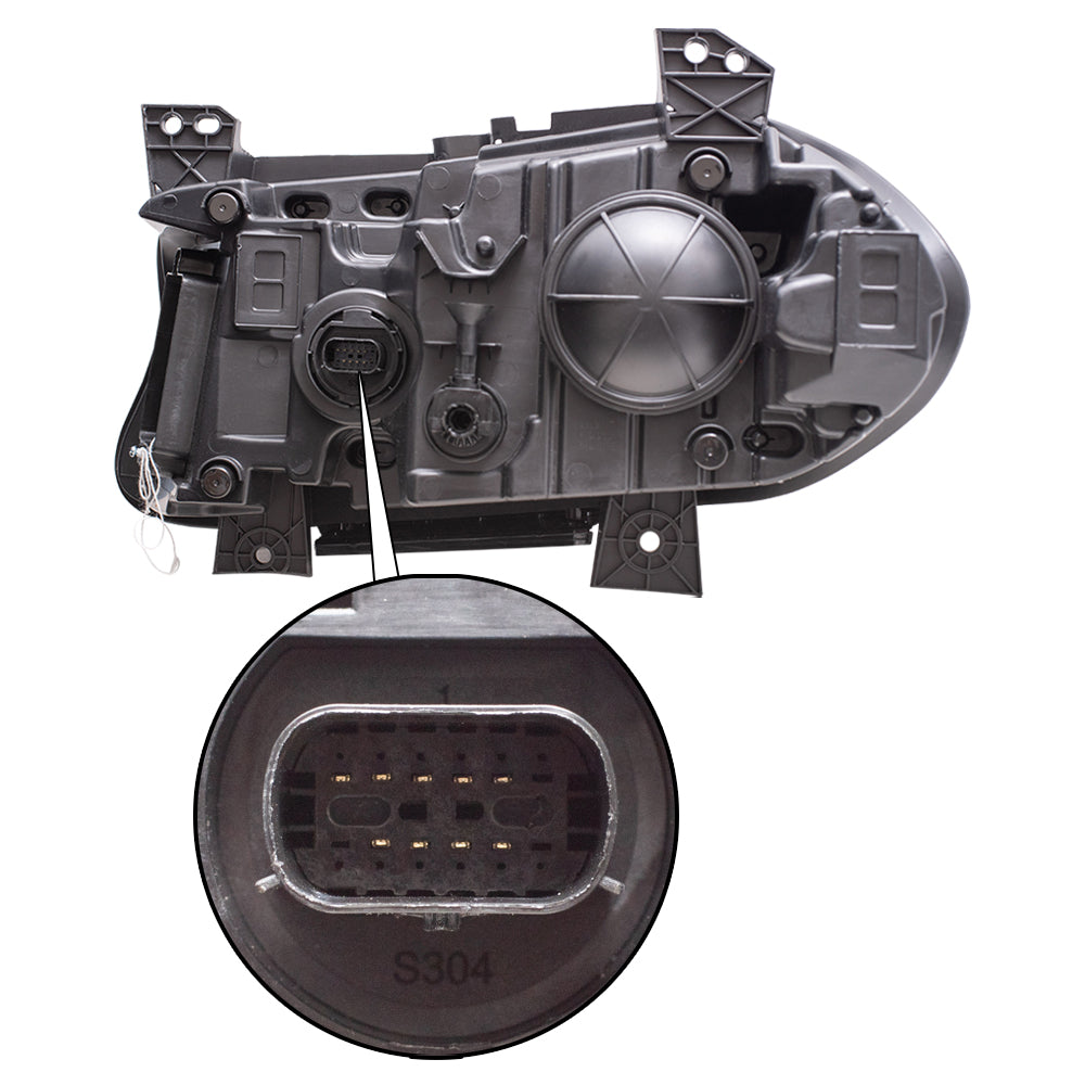 Brock Replacement Driver and Passenger Side HID Combination Headlight Assemblies Compatible with 2015-2018 Dodge Charger