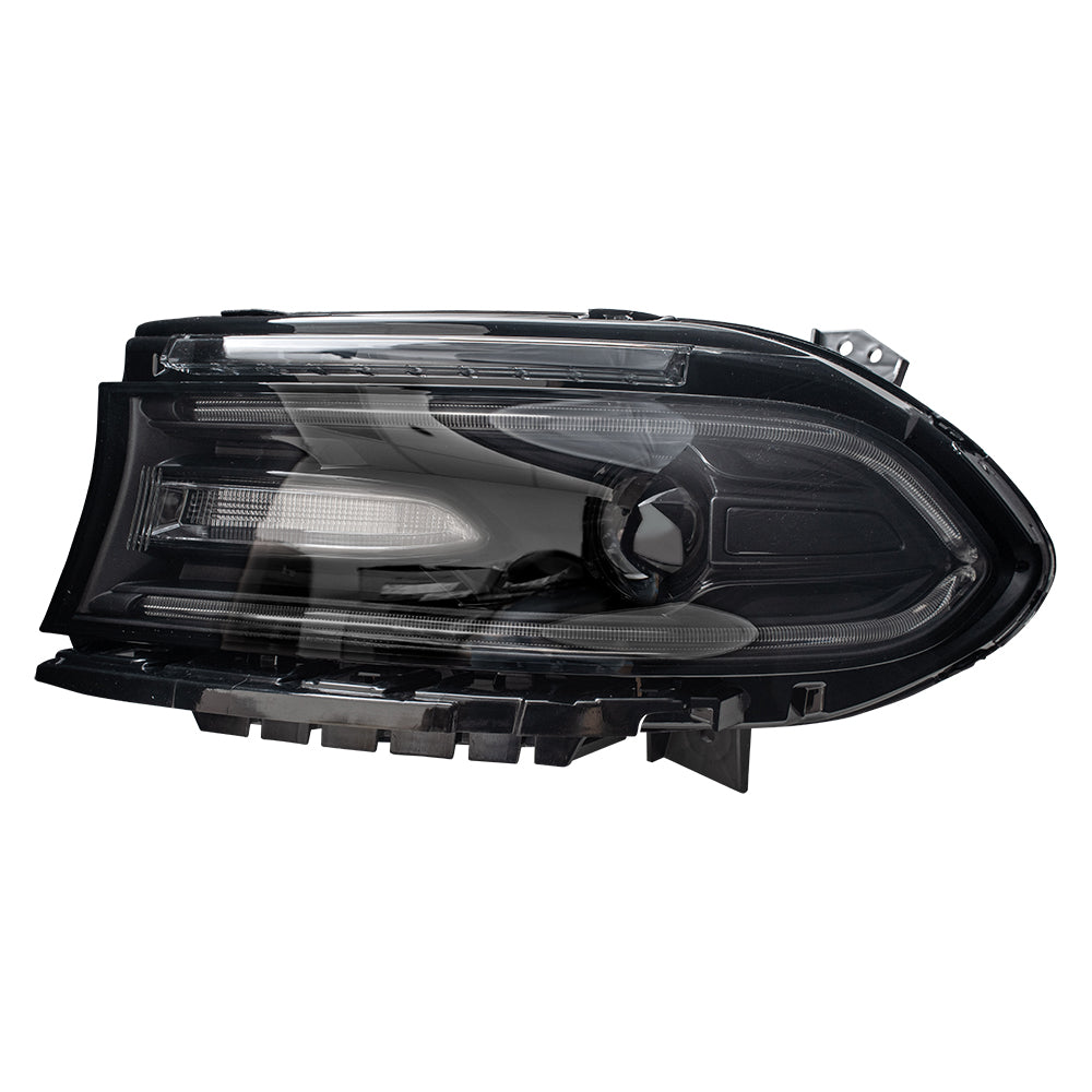 Brock Aftermarket Replacement Driver Left HID Combination Headlight Assembly without HID KIT-Logo Compatible with 2015-2018 Dodge Charger