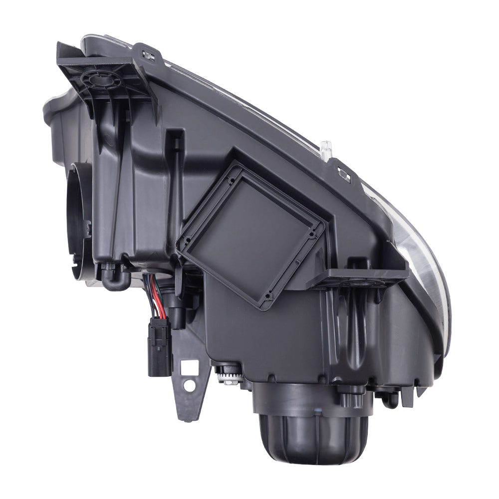Brock Aftermarket Replacement Driver Left Halogen Combination Headlight Assembly With Black Bezel-Daytime Running Light Compatible With 2014-2015 Dodge Durango