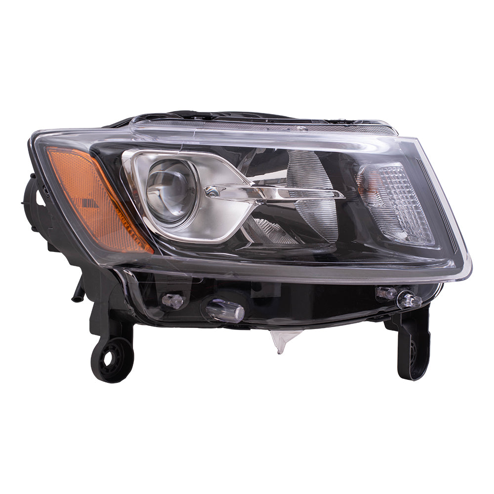 Brock Aftermarket Replacement Passenger Right Halogen Combination Headlight Assembly With Black Bezel