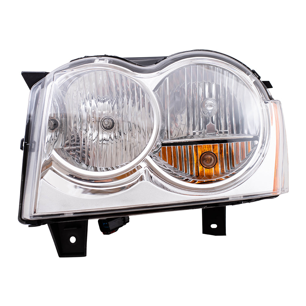 Brock Replacement Driver Headlight Compatible with 2005-2007 Grand Cherokee 55156351AK