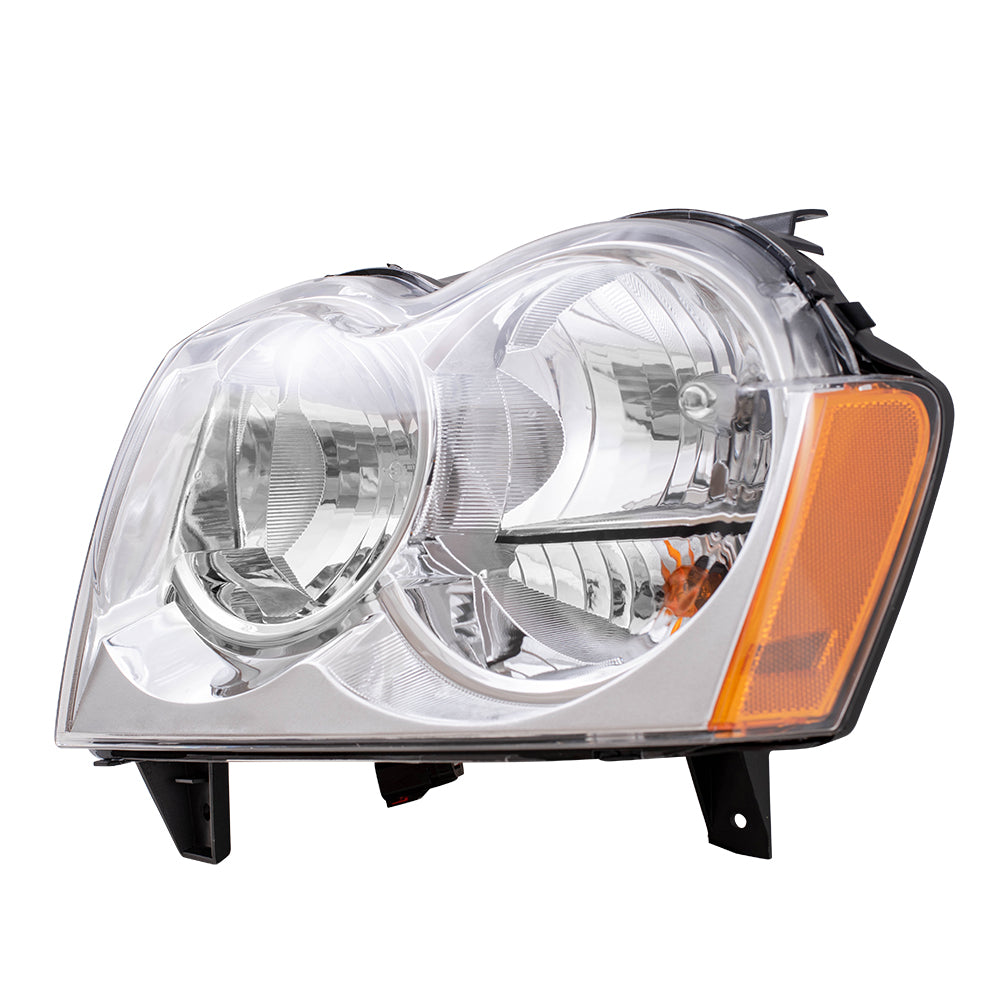 Brock Replacement Driver Headlight Compatible with 2005-2007 Grand Cherokee 55156351AK