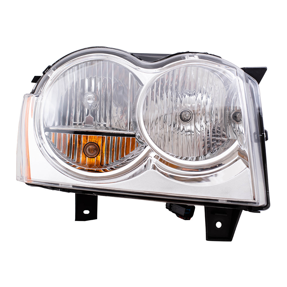 Brock Replacement Passenger Headlight Compatible with 2005-2007 Grand Cherokee 55156350AK