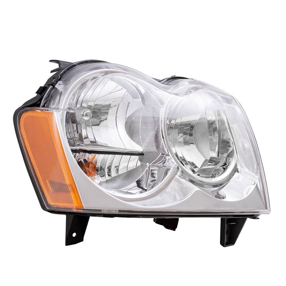 Brock Replacement Passenger Headlight Compatible with 2005-2007 Grand Cherokee 55156350AK