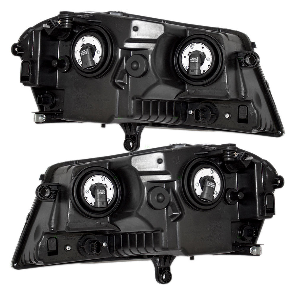 Brock Replacement Set Driver and Passenger Headlights with Black Bezel Compatible with 2008-2013 Avenger 5303745AD 5303744AD