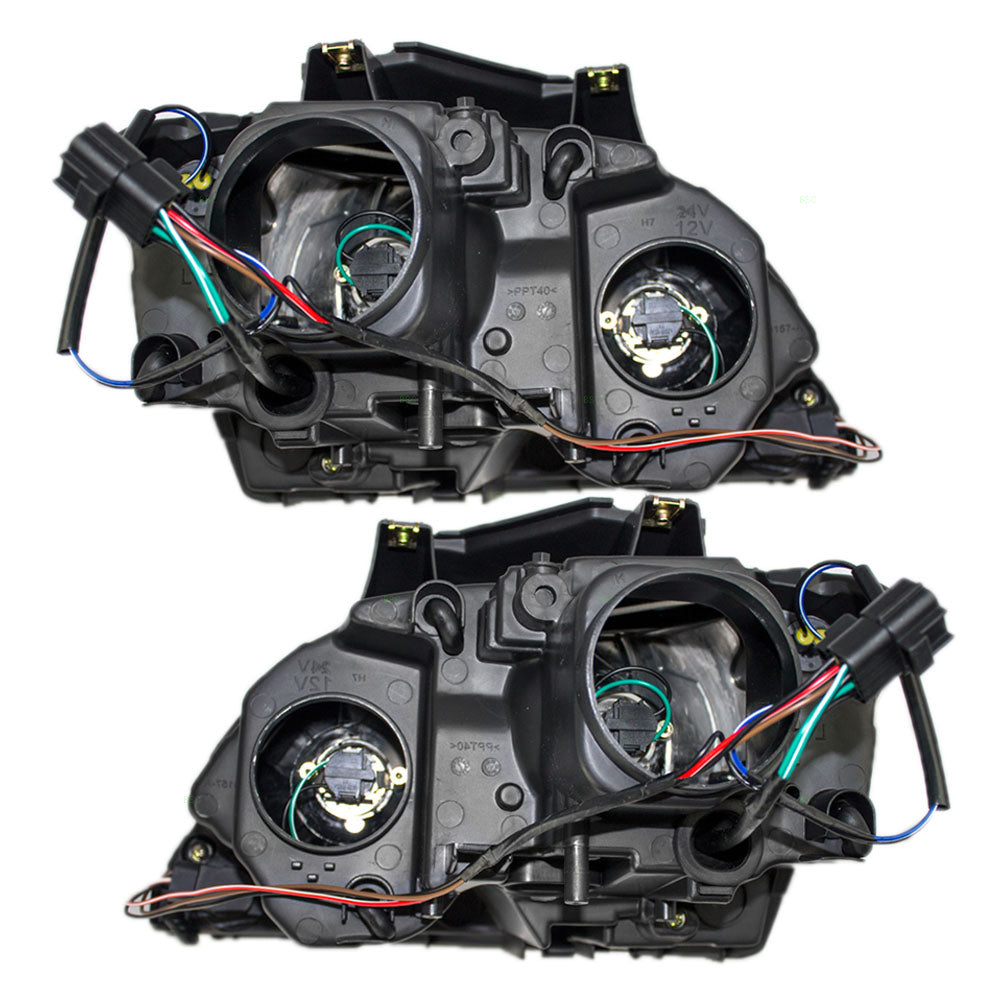 Brock Replacement Set Driver and Passenger Halogen Combination Headlight Compatible with 2004-2006 Pacifica 4857851AE 4857850AA