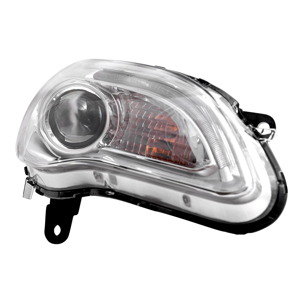 Brock Replacement Set Driver and Passenger Halogen Headlights with Chrome Bezel Compatible with 2011-2014 200 5182591AC 5182590AC