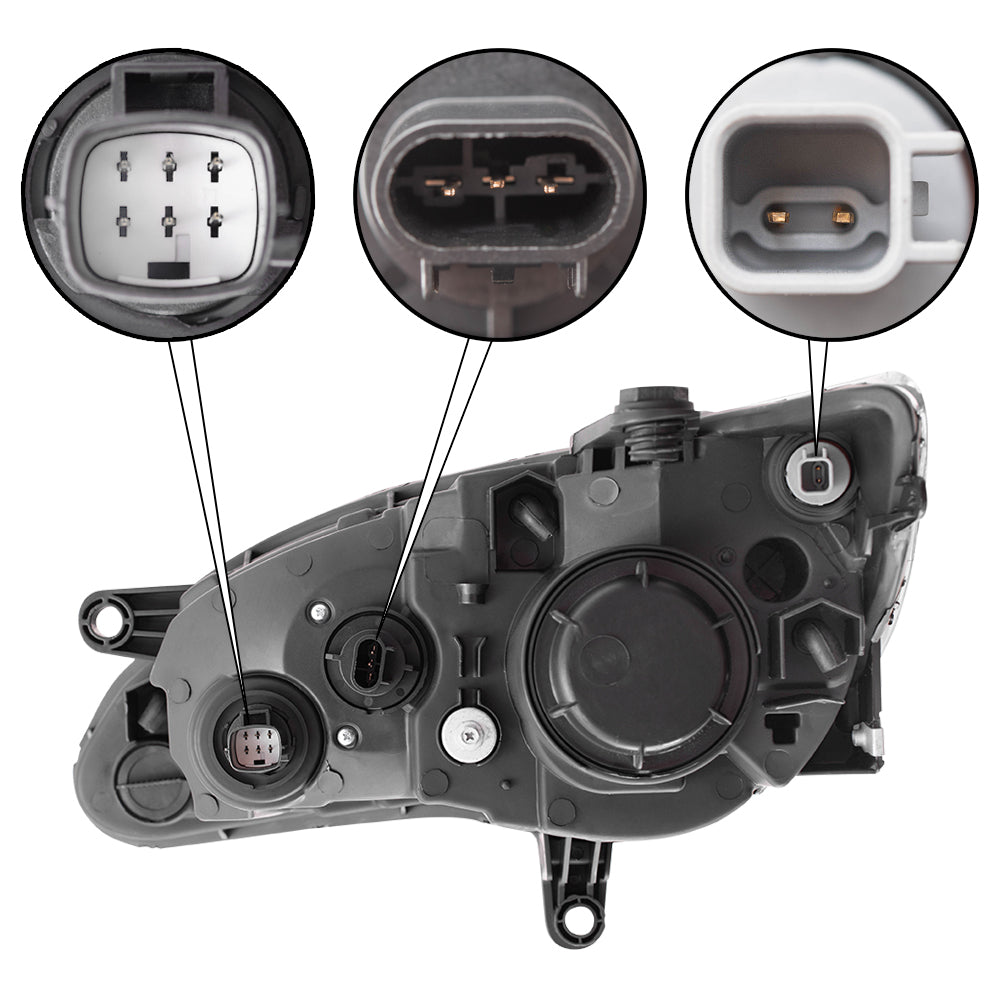 Brock Replacement Set Driver and Passenger Halogen Headlights with Chrome Bezel Compatible with 2011-2014 200 5182591AC 5182590AC