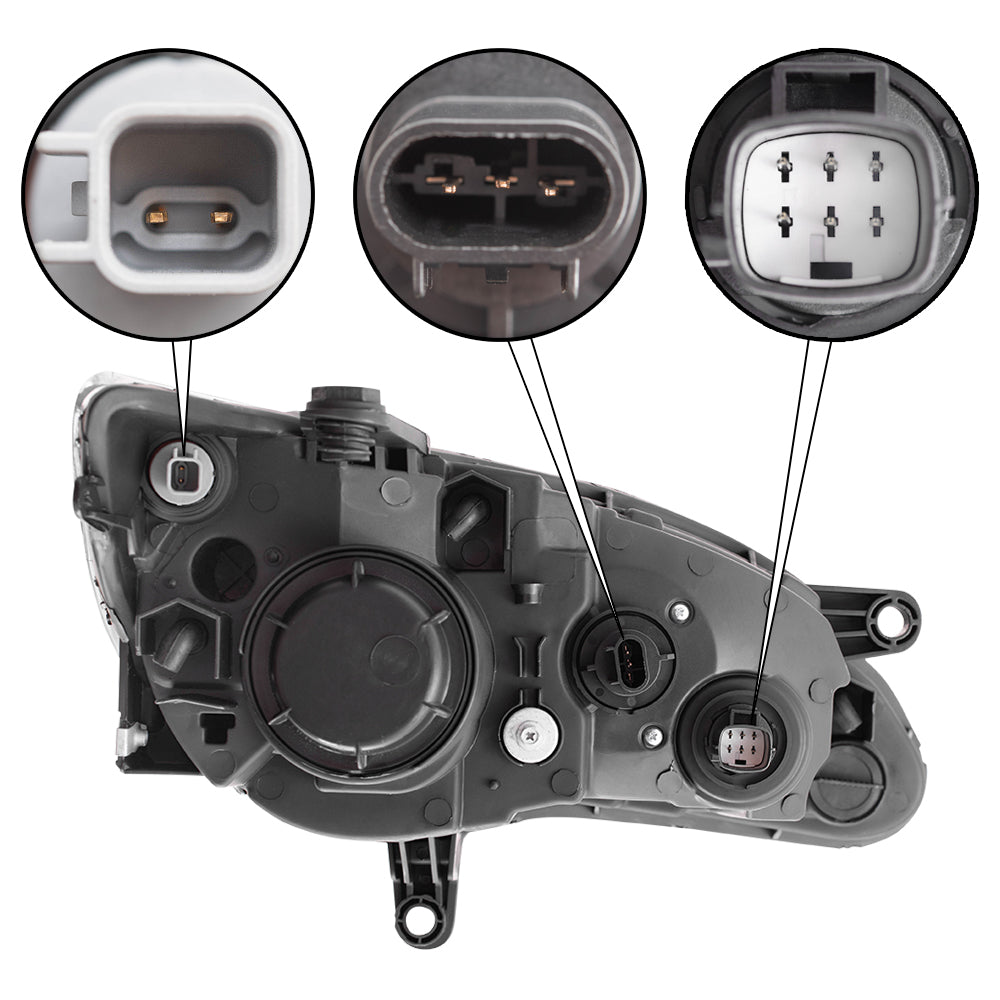 Brock Replacement Driver Halogen Headlight with Chrome Bezel Compatible with 2011-2014 200 5182591AC