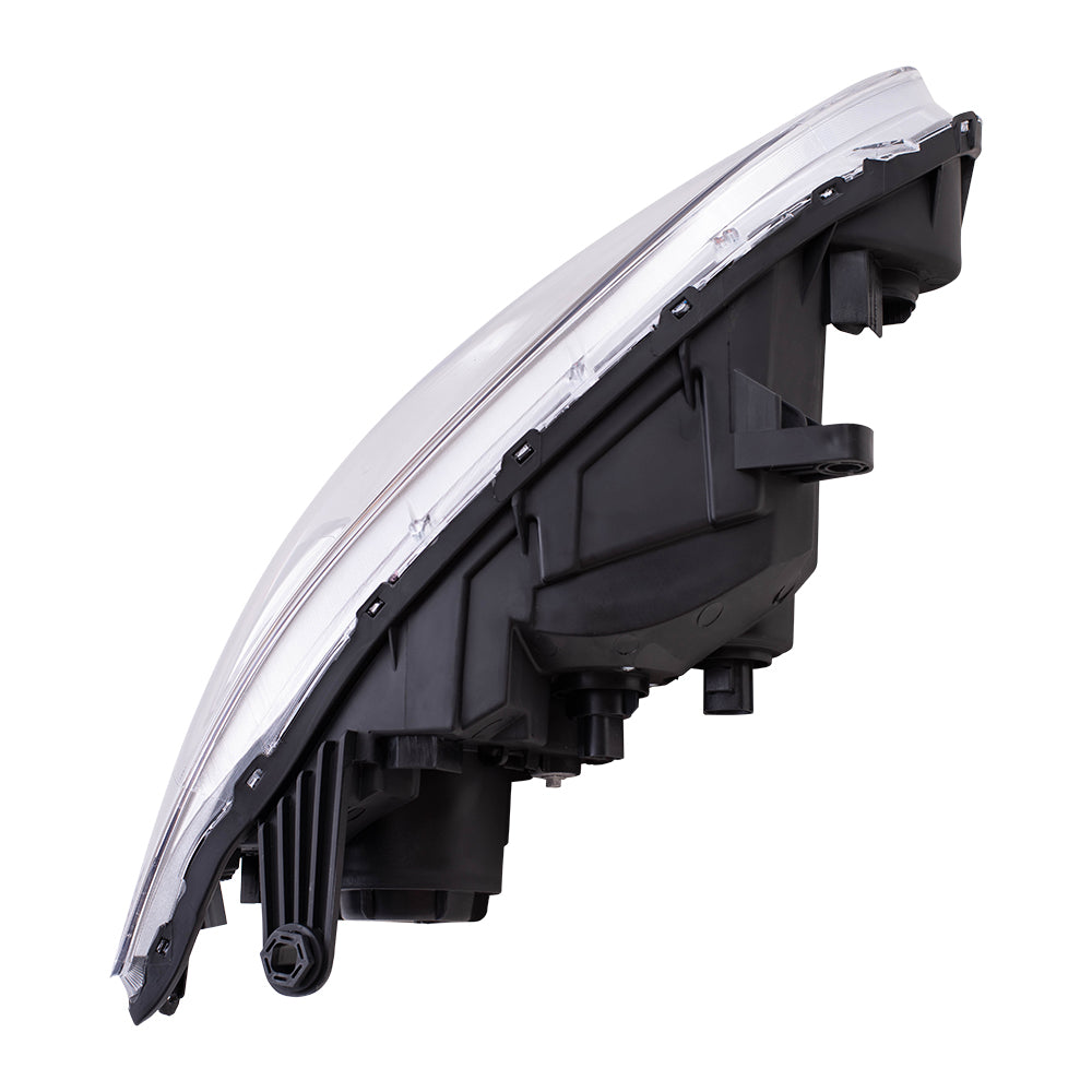Brock Replacement Driver Halogen Headlight with Chrome Bezel Compatible with 2011-2014 200 5182591AC