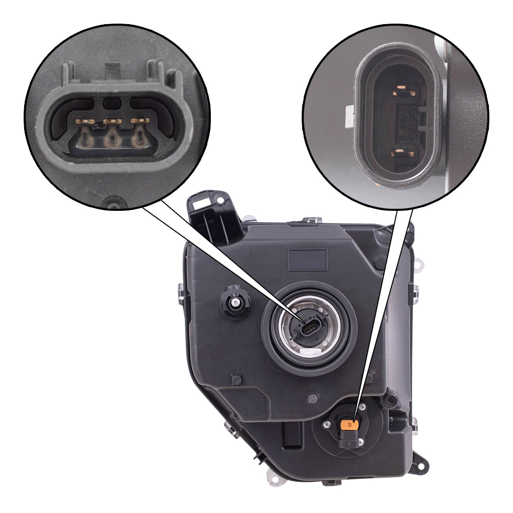 Brock Aftermarket Replacement Passenger Left Halogen Combination Headlight Assembly With Fog Light Chrome Bezel Compatible With 2008-2012 Jeep Liberty
