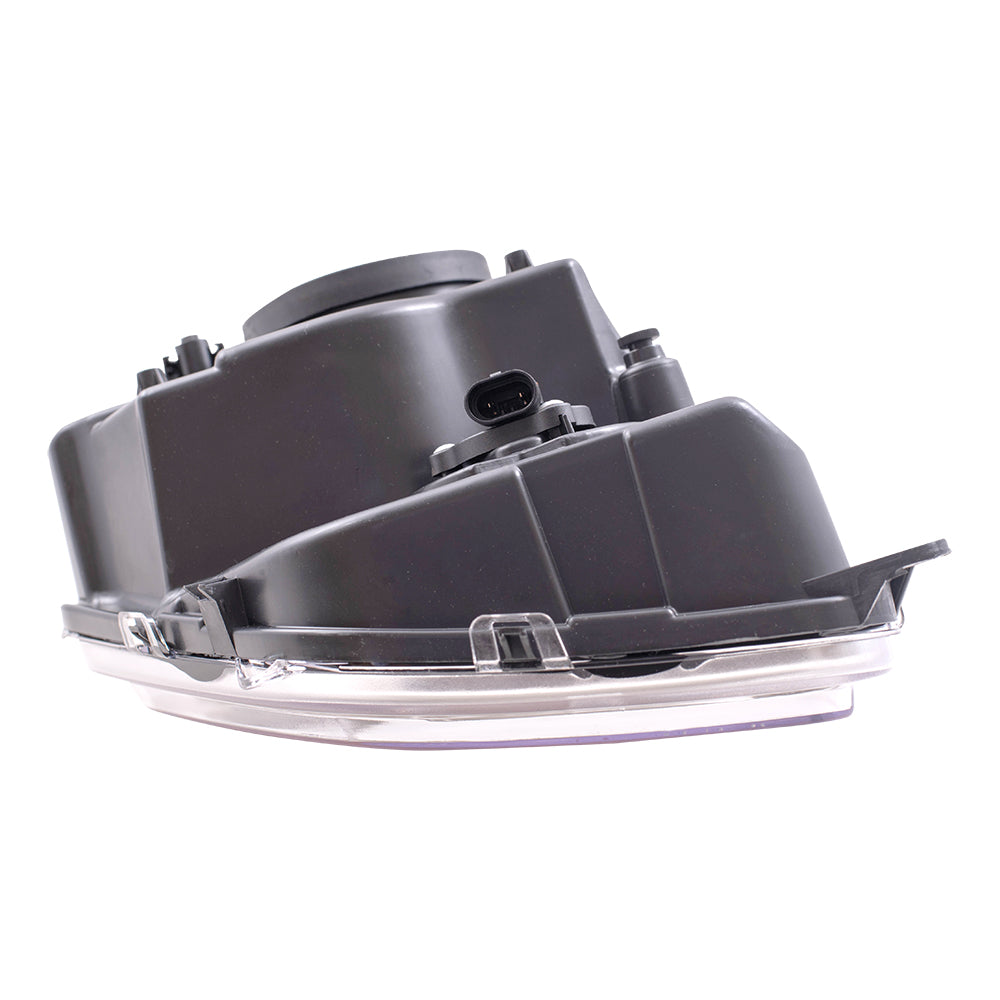 Brock Aftermarket Replacement Passenger Left Halogen Combination Headlight Assembly With Fog Light Chrome Bezel Compatible With 2008-2012 Jeep Liberty