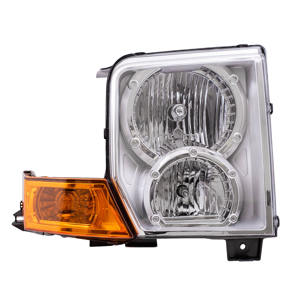 Brock Replacement Passenger Halogen Headlight Compatible with 2006-2010 Commander 55396536AI