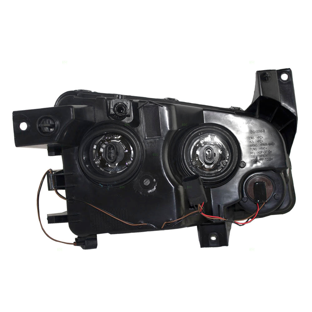 Brock Replacement Driver Halogen Headlight with Amber Signal Lens Compatible with 2006-2010 Charger 4806165AF