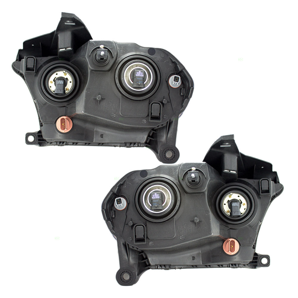 Brock Replacement Set Driver and Passenger Halogen Headlights with Chrome Bezel Compatible with 2011-2013 Durango 55079367AC 55079366AC