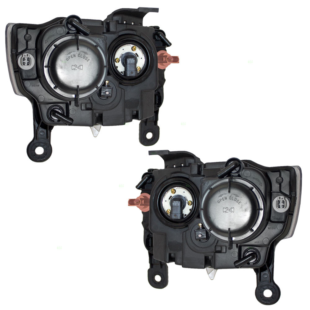 Brock Aftermarket Replacement Driver Left Passenger Right Halogen Combination Headlight Assembly With Chrome Bezel