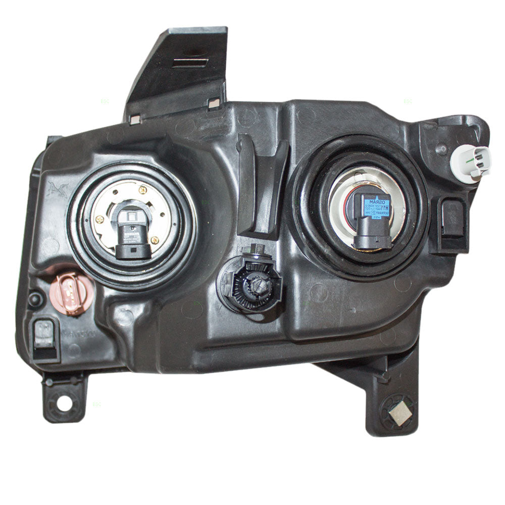 Brock Replacement Passenger Halogen Combination Headlight with Black Trim Compatible with 2013-2017 Compass 68171214AB