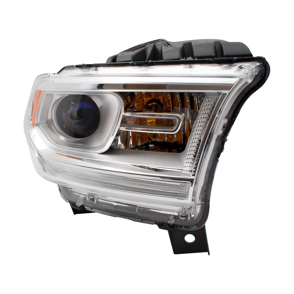 Brock Replacement Set Driver and Passenger Halogen Combination Headlights Chrome Trim Compatible with 2014-2015 Durango 68188731AF 68188730AF