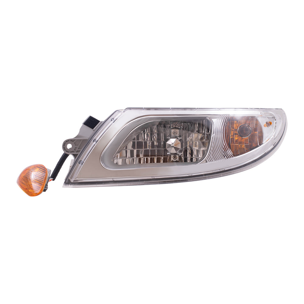 Brock Replacement Driver Halogen Headlight and Marker Light Compatible with 2008-2018 Durastar and Transtar 3574387C94 3574387C93