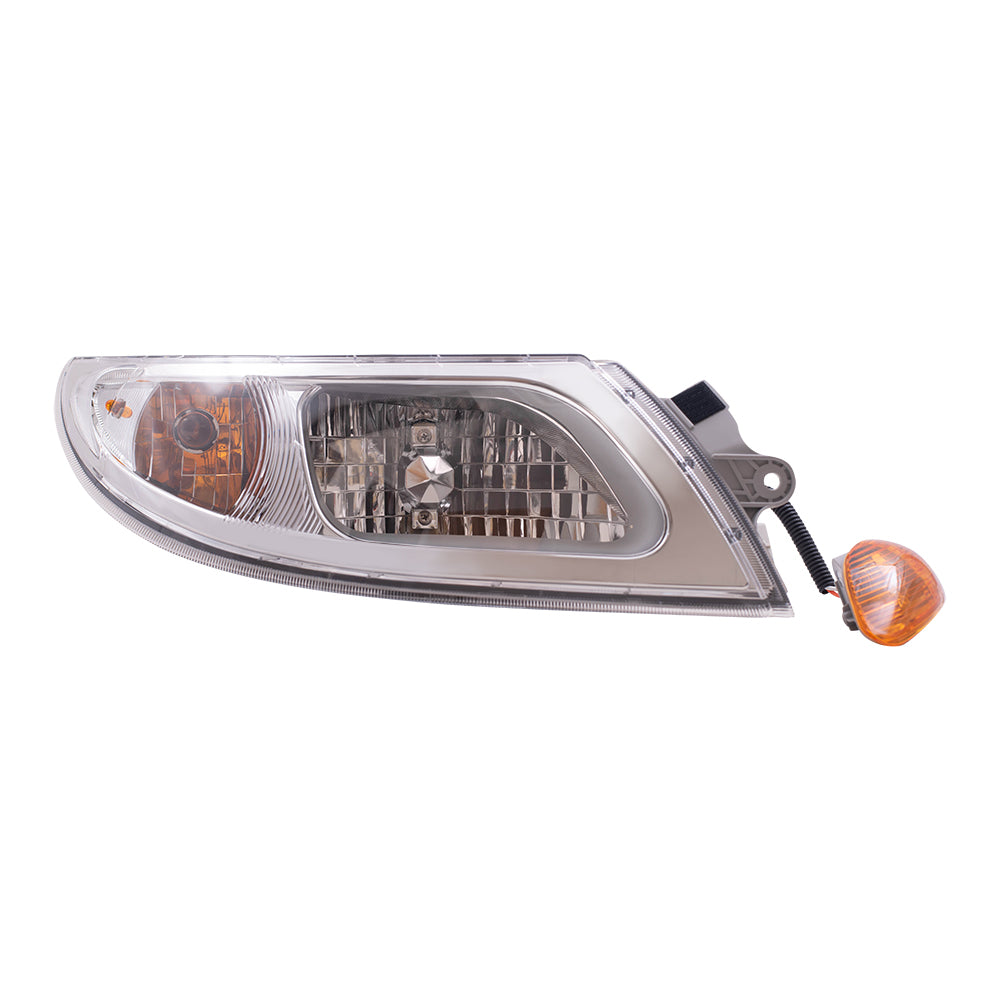 Brock Replacement Passenger Halogen Headlight and Marker Light Compatible with 2008-2018 Durastar and Transtar 3574388C94 3574388C93