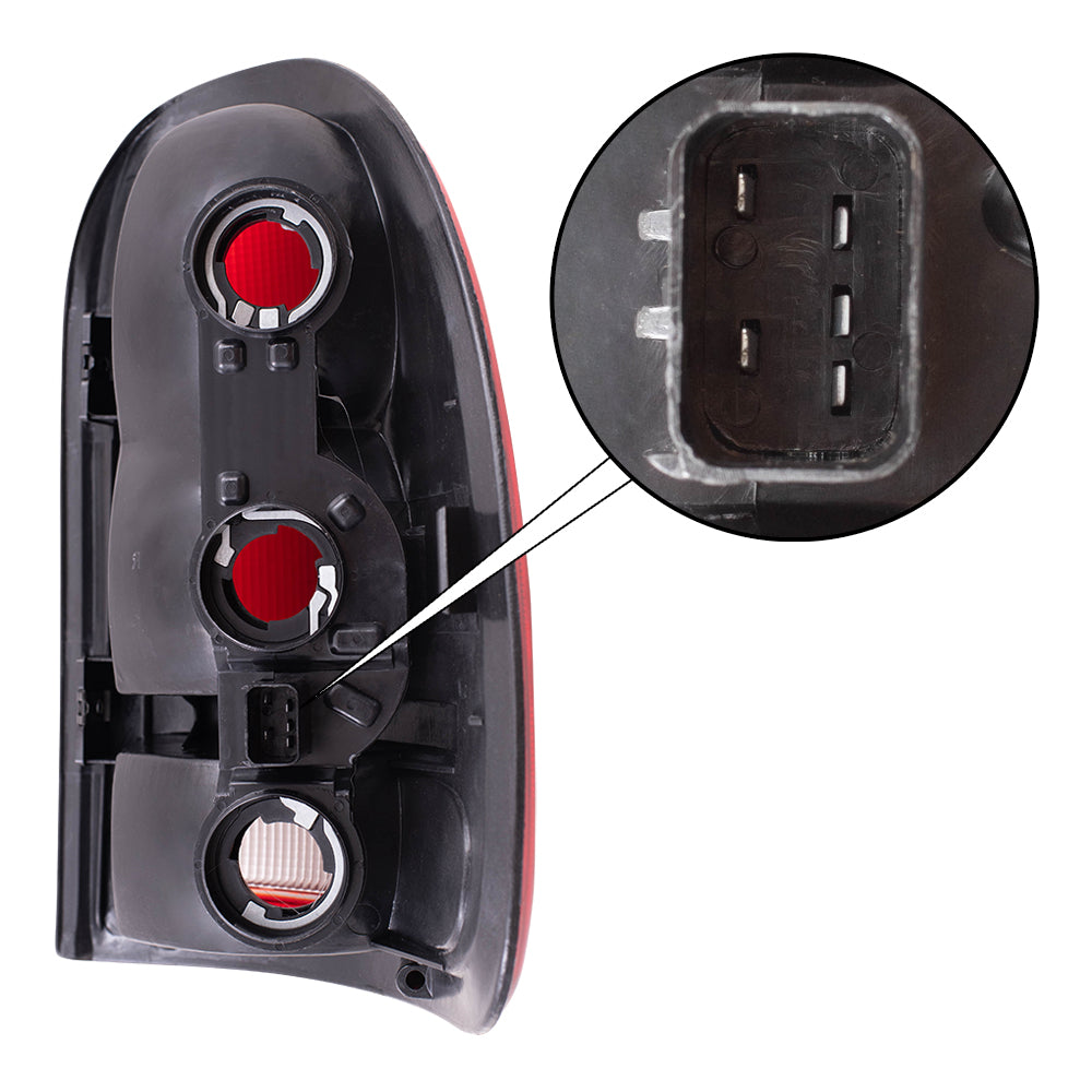 Brock Replacement Driver Tail Light with Circuit Board Compatible with 1996-2000 Carvan Voyager Town & Country 4576245
