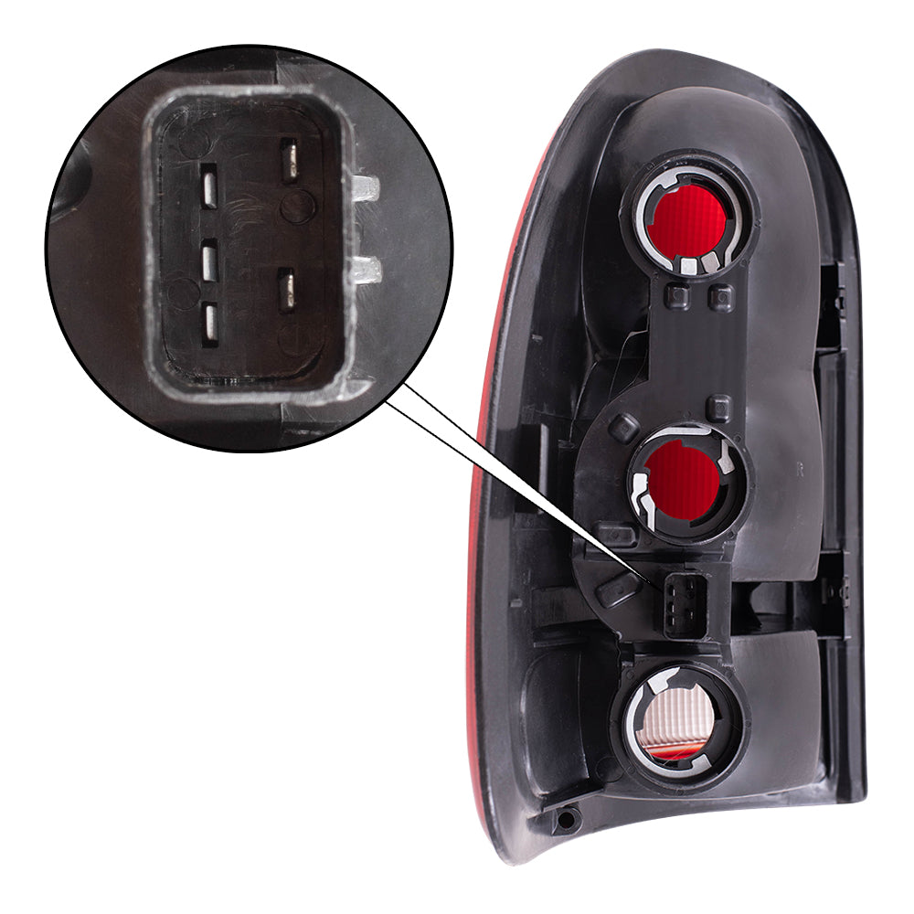 Brock Replacement Passenger Taillight with Circuit Board Compatible with 1996-2000 Caravan Voyager Town & Country 4576244