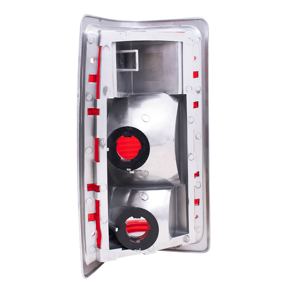 Brock Replacement Passenger Driver Taillight with Chrome Bezel Compatible with 1988-1992 Dakota Pickup Truck 4482576