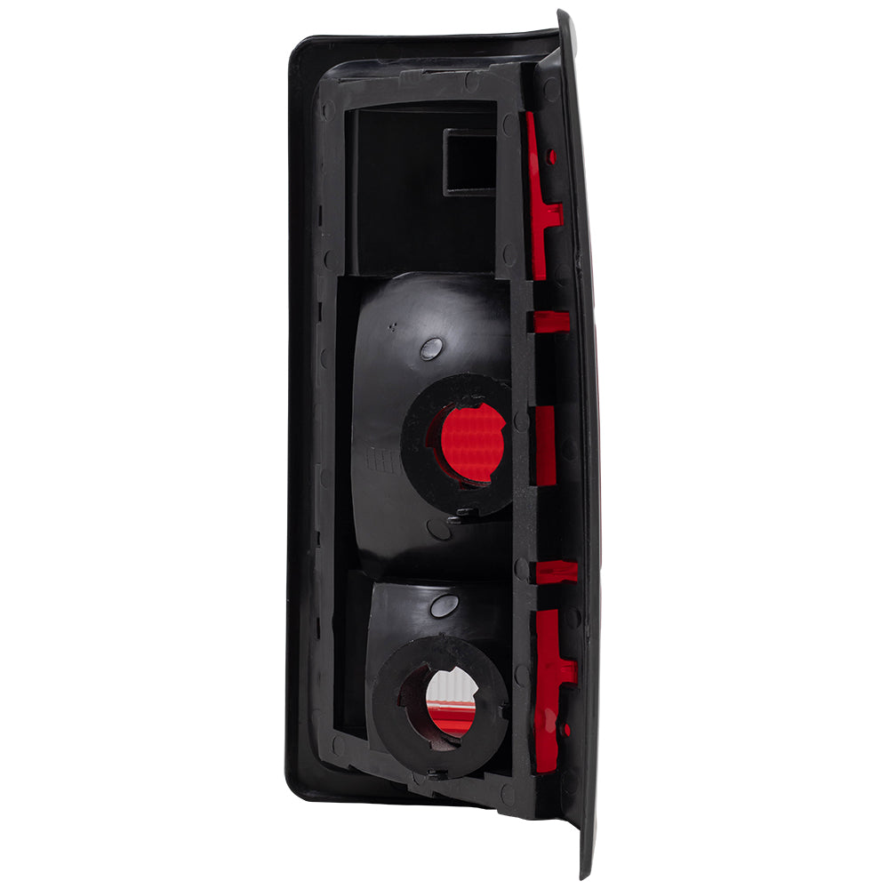 Brock Replacement Driver Taillight with Black Bezel Compatible with 1981-1993 Pickup Truck 55076439