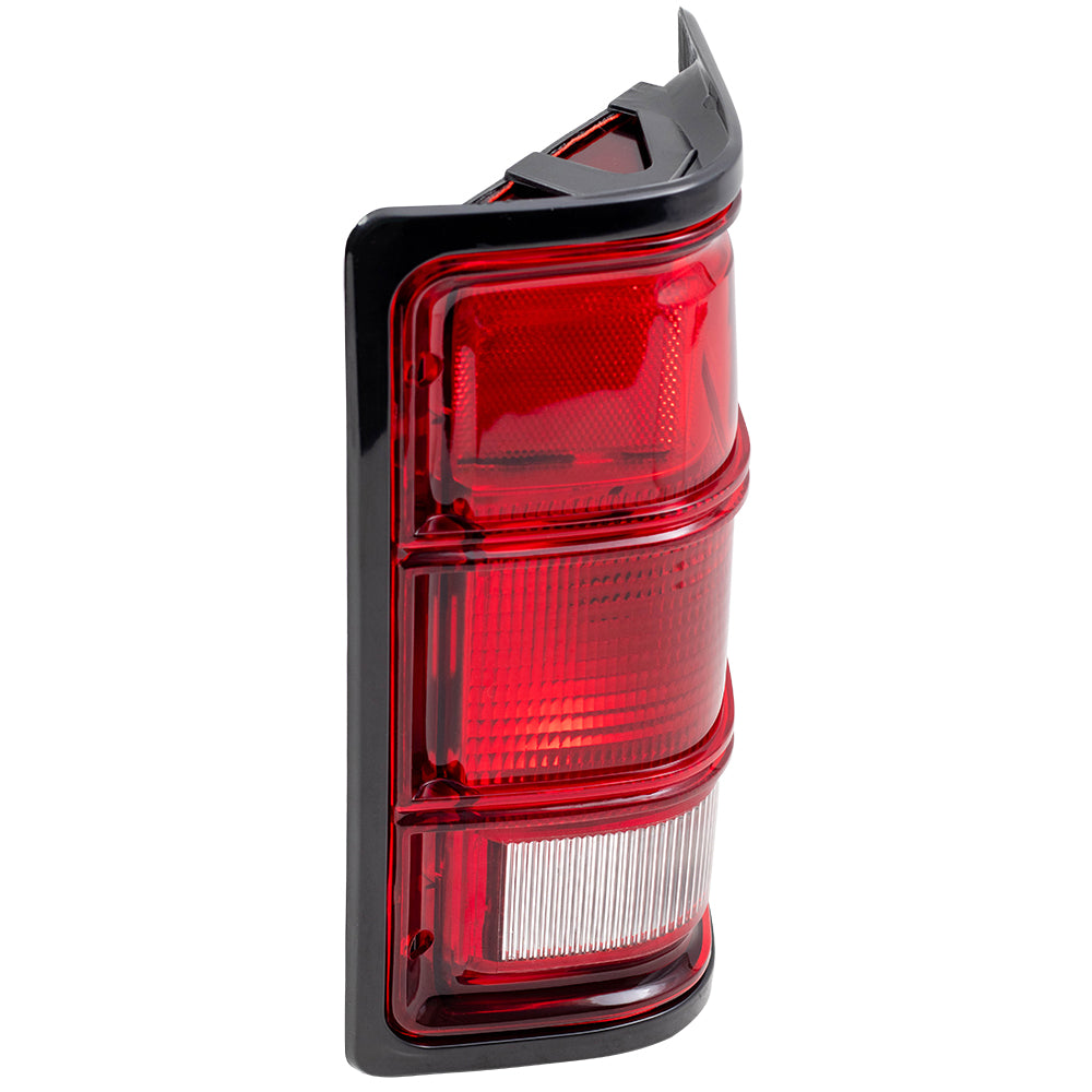 Brock Replacement Passenger Taillight with Black Bezel Compatible with 1981-1993 Pickup Truck SUV 55076438