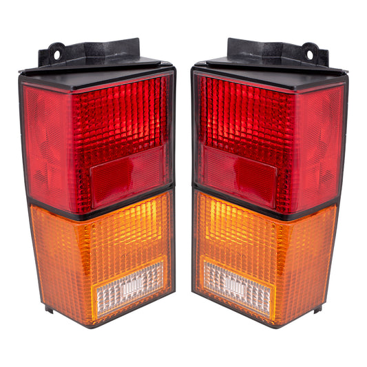 Brock Replacement Set Driver and Passenger Tail Lights Compatible with 1984-1996 Cherokee 4720501 4720500