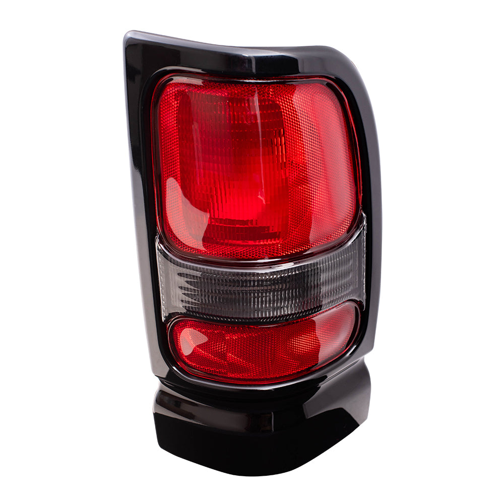 Brock Replacement Passenger Taillight with Black Bezel Compatible with 1994-2001 1500 1994-2002 2500 3500 Pickup Truck 5EK44DX8AC
