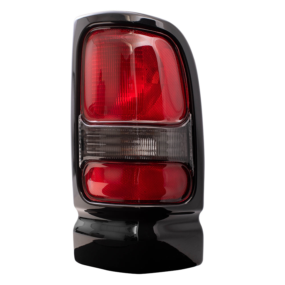 Brock Replacement Passenger Taillight with Black Bezel Compatible with 1994-2001 1500 1994-2002 2500 3500 Pickup Truck 5EK44DX8AC