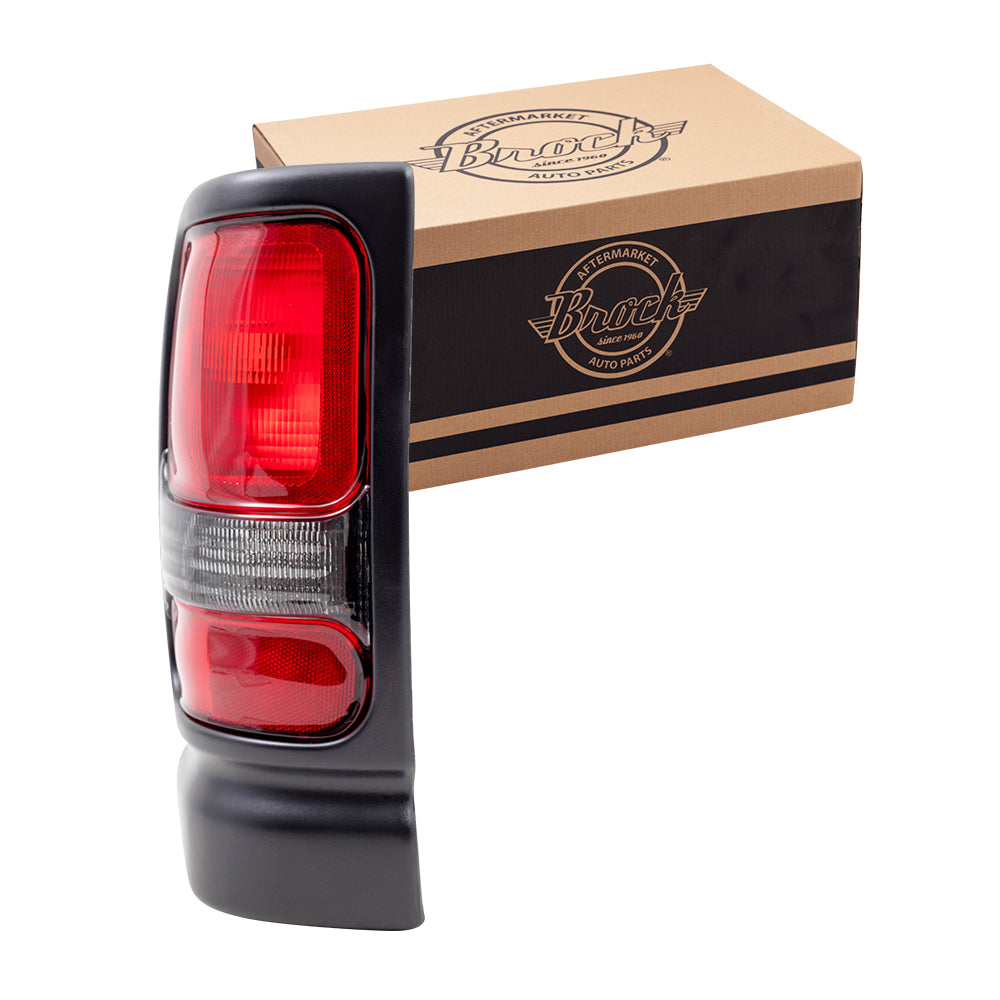 Tail Light for 1994-2001 Ram 1500 Textured Black Bezel for 1994-2002 Ram 2500 55055265AC Left CH2800122
