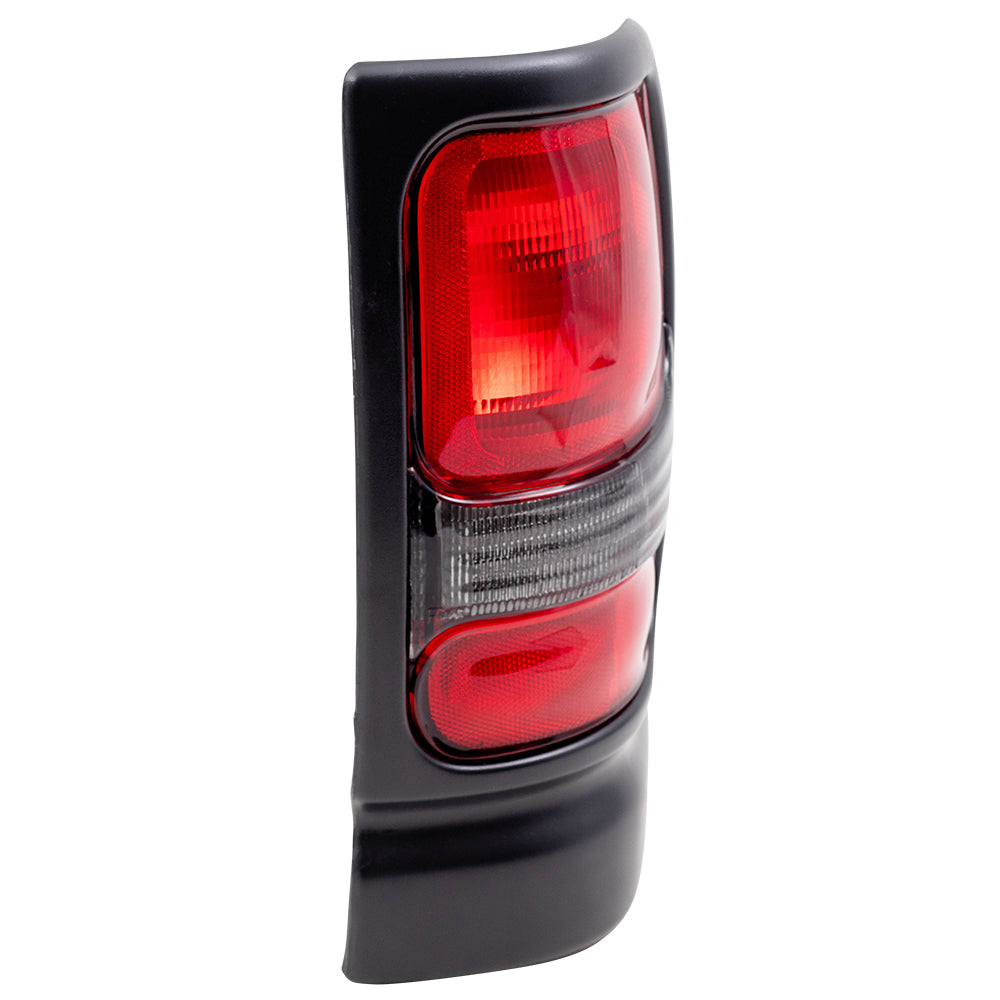 Brock Replacement Passenger Tail Light with Textured Black Bezel Compatible with 1994-2001 1500 Pickup Truck 1994-2002 2500 3500 55055264AC