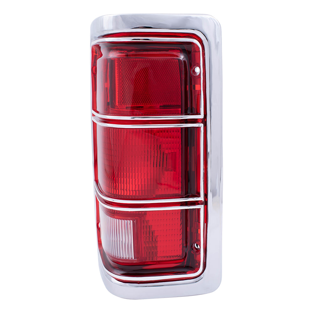 Brock Replacement Set Driver and Passenger Taillights Chrome Trim and Housing Compatible with 1981-1993 Pickup charger 4163151 4163150