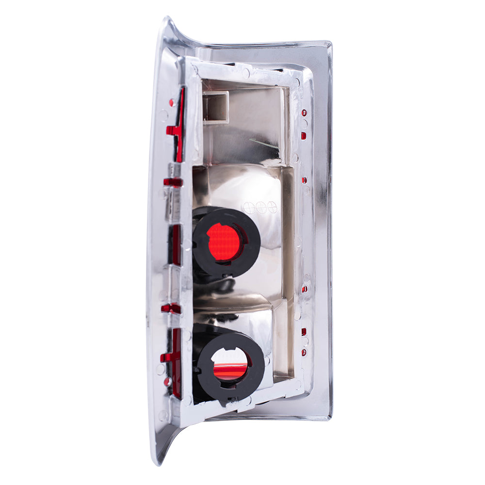 Brock Replacement Passenger Taillight Chrome Trim and Housing Compatible with 1981-1993 Pickup charger 4163150