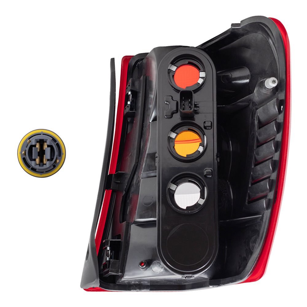 Brock Aftermarket Replacement Rear Driver Left Tail Light Unit with Circuit Board and Tail Light Bulb Sockets W/O Bulbs 4 Piece Set Compatible with 1999-2002 Grand Cherokee To 11/01