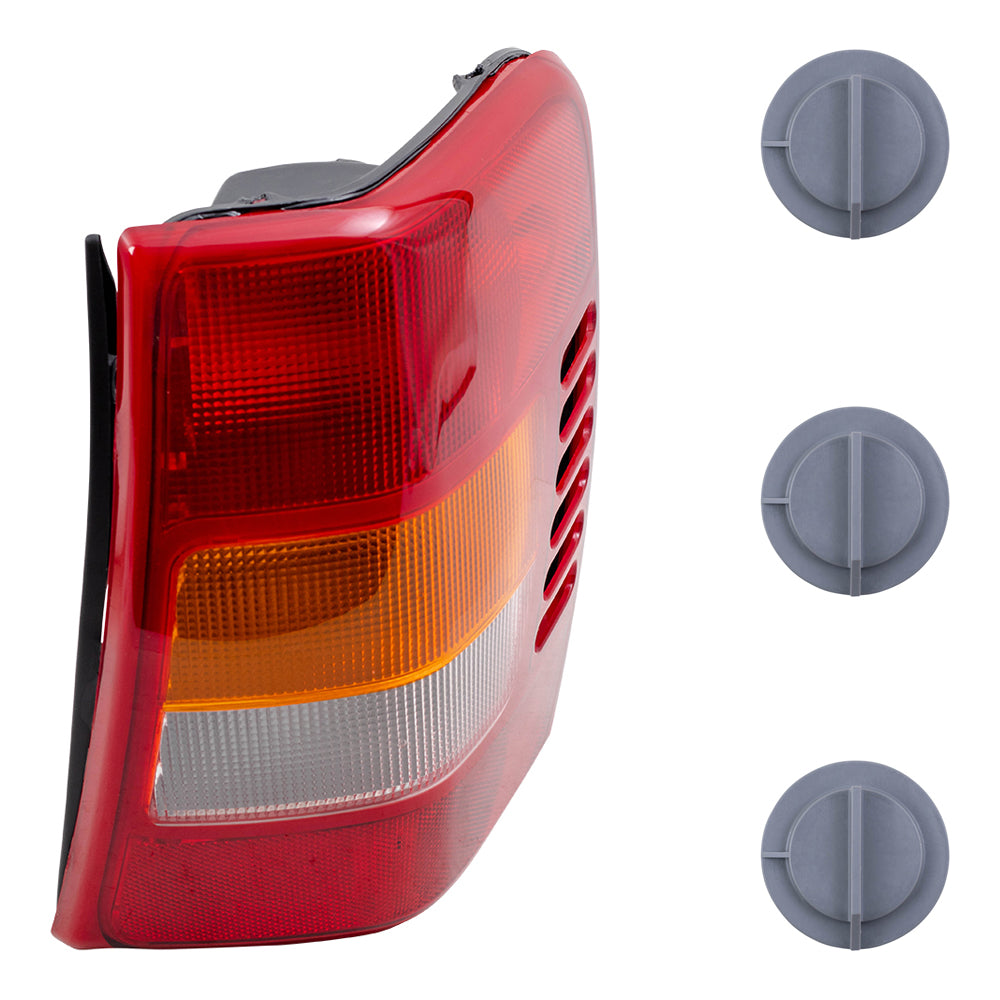 Brock Aftermarket Replacement Rear Passenger Right Tail Light Unit with Circuit Board- Sockets without Bulbs 4 Piece Set Compatible with 1999-2002 Grand Cherokee Built to 11/01