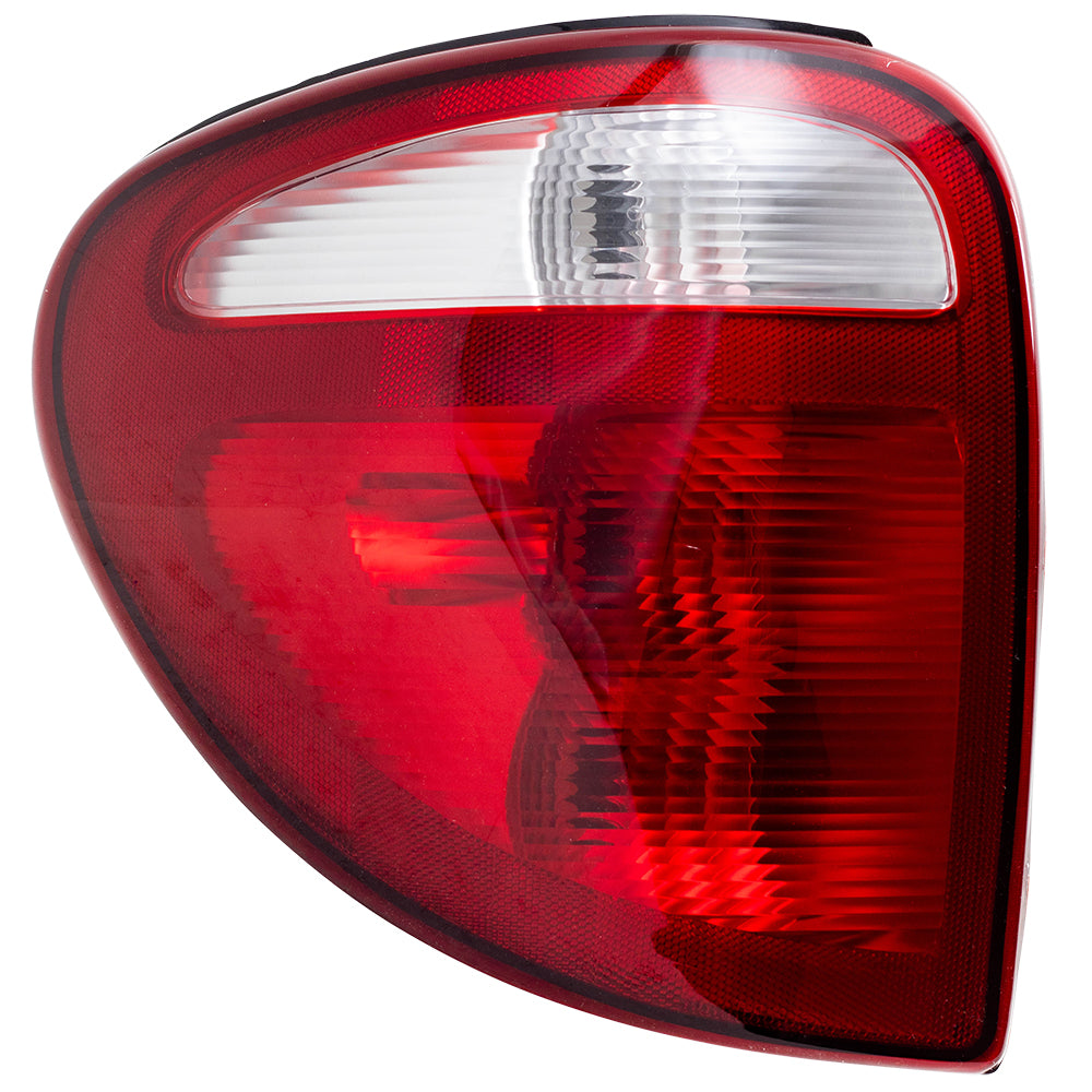 Brock Replacement Driver Taillight with Connector Plate Compatible with 2001-2003 Caravan Grand Caravan Voyager 4857601AH