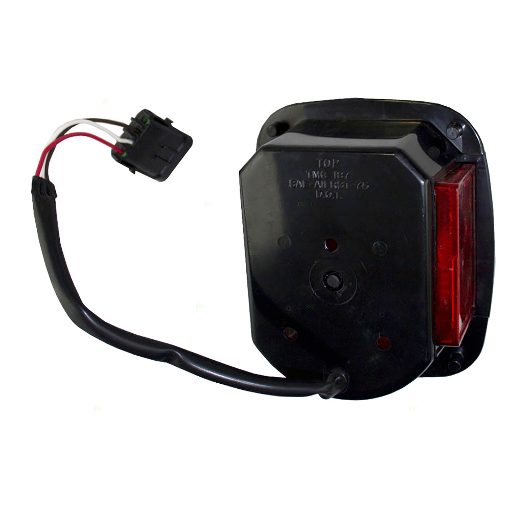 Brock Replacement Driver Tail Light with Flat Female Connector Compatible with 1991-1995 Wrangler 1997 Wrangler 56018649