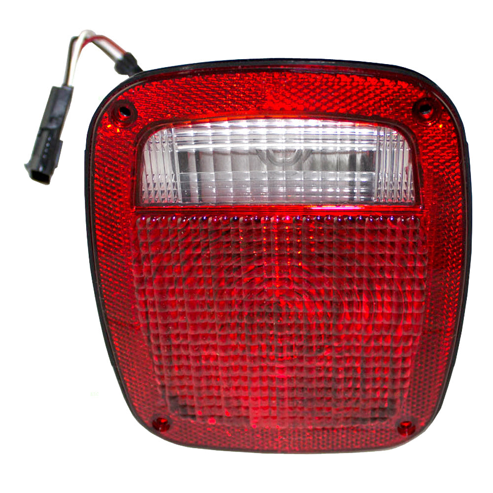 Brock Replacement Passenger Tail Light with Flat Female Connector Compatible with 1991-1995 Wrangler 1997 Wrangler 56018648